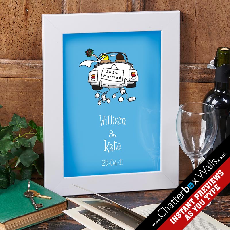 Personalized Wedding Car Picture Print