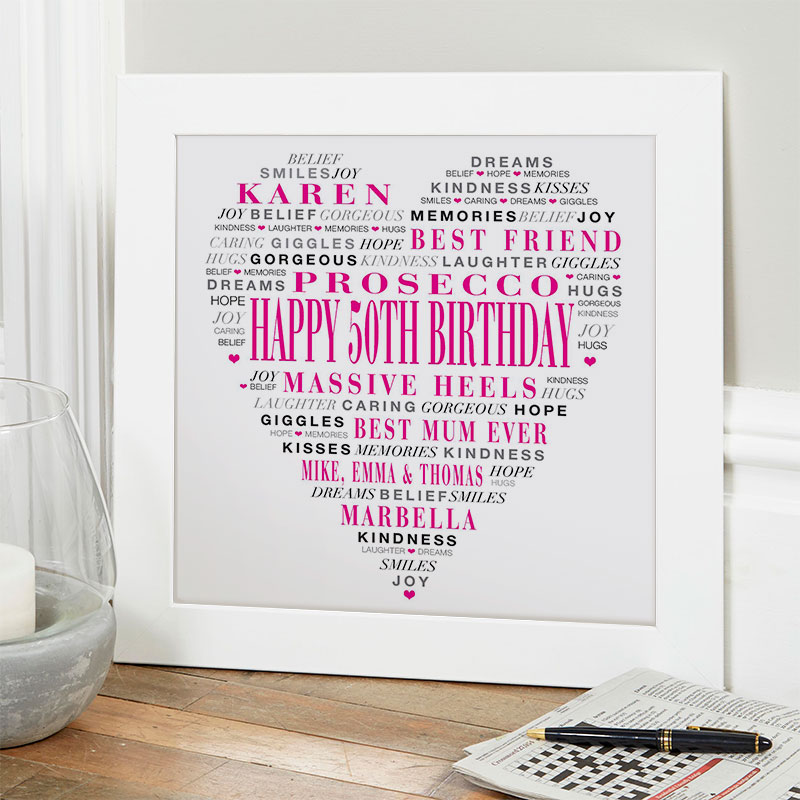 Unique 50th Birthday Gift - Instant Personalized Poster